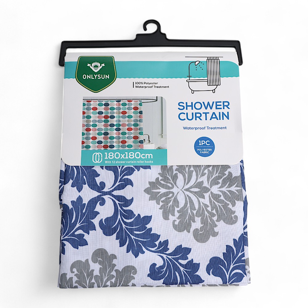 Шторы для ванной синий DB-63-14