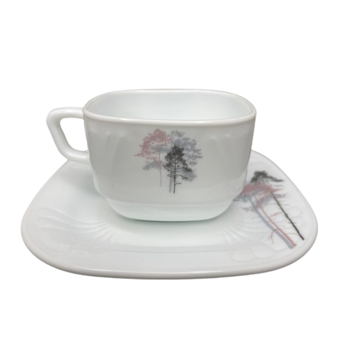 Чашка с блбдцем 12 pcs 12 см PINK