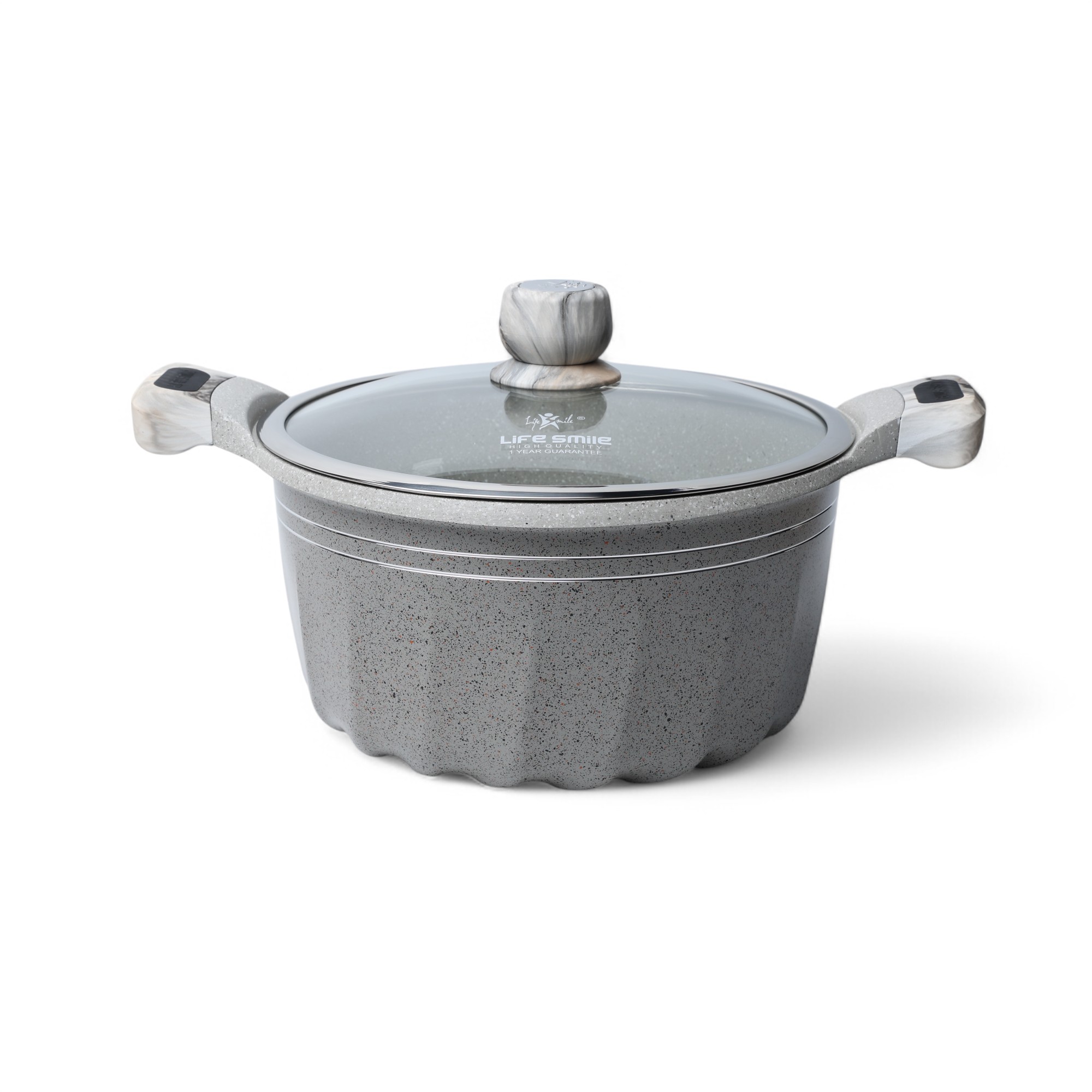 Кастрюля 6,9 л с гранитовый покритией B серый LIFEP2N-28