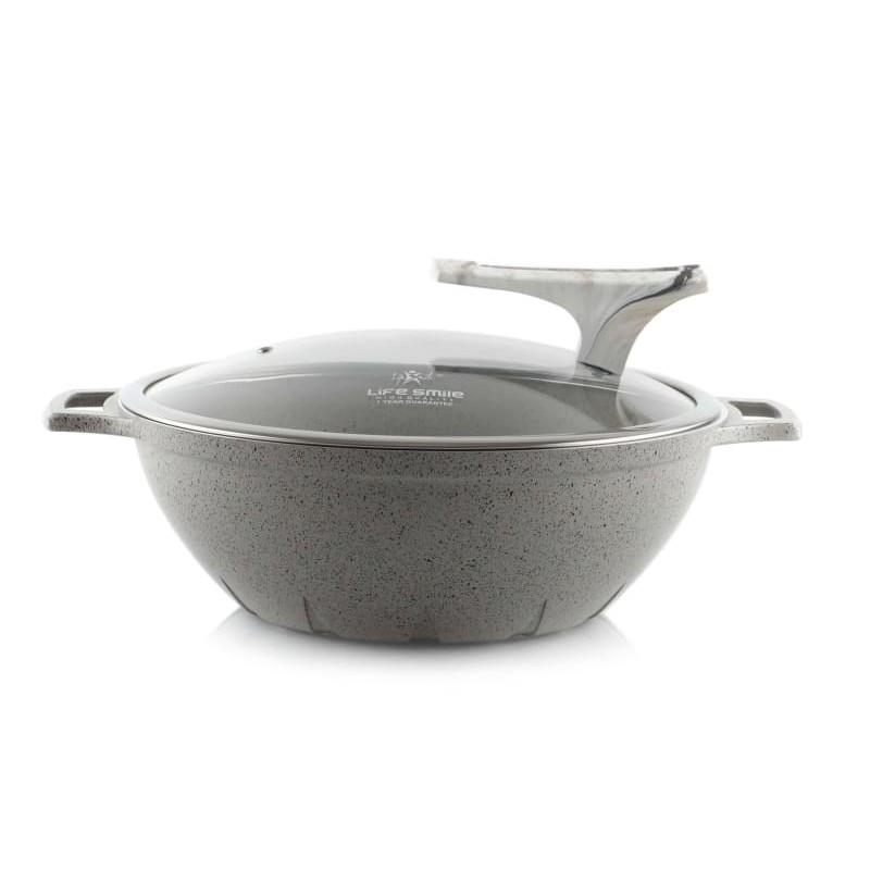 Казан WOK с гранитный покритием 4,4 л серый FLCM2HWOK-28-GRAY