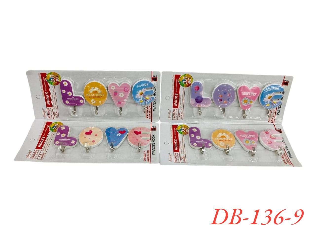 Крючки пластиковые DB-136-9 Разноцветный