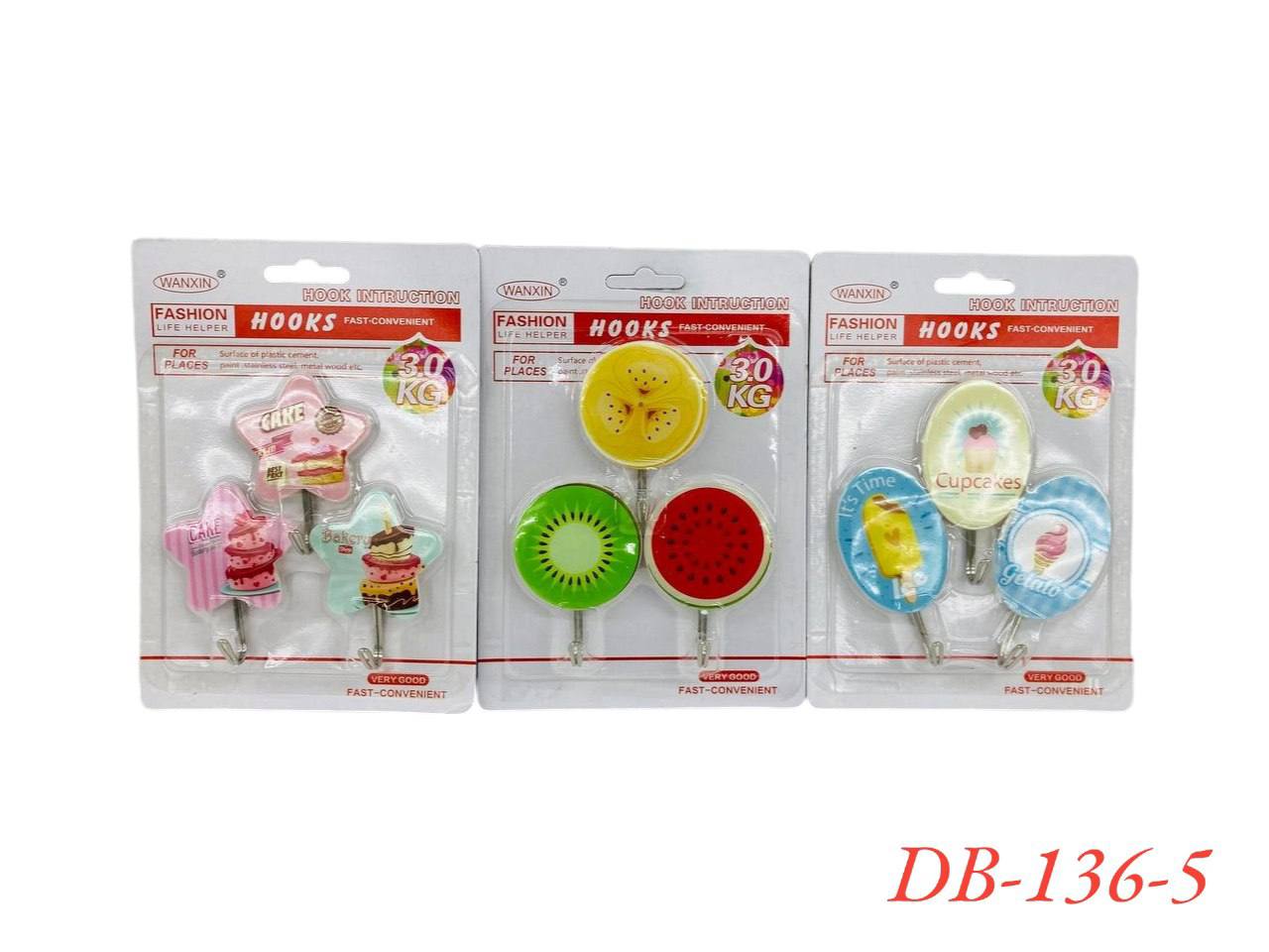 Крючки пластиковые DB-136-5 Разноцветный