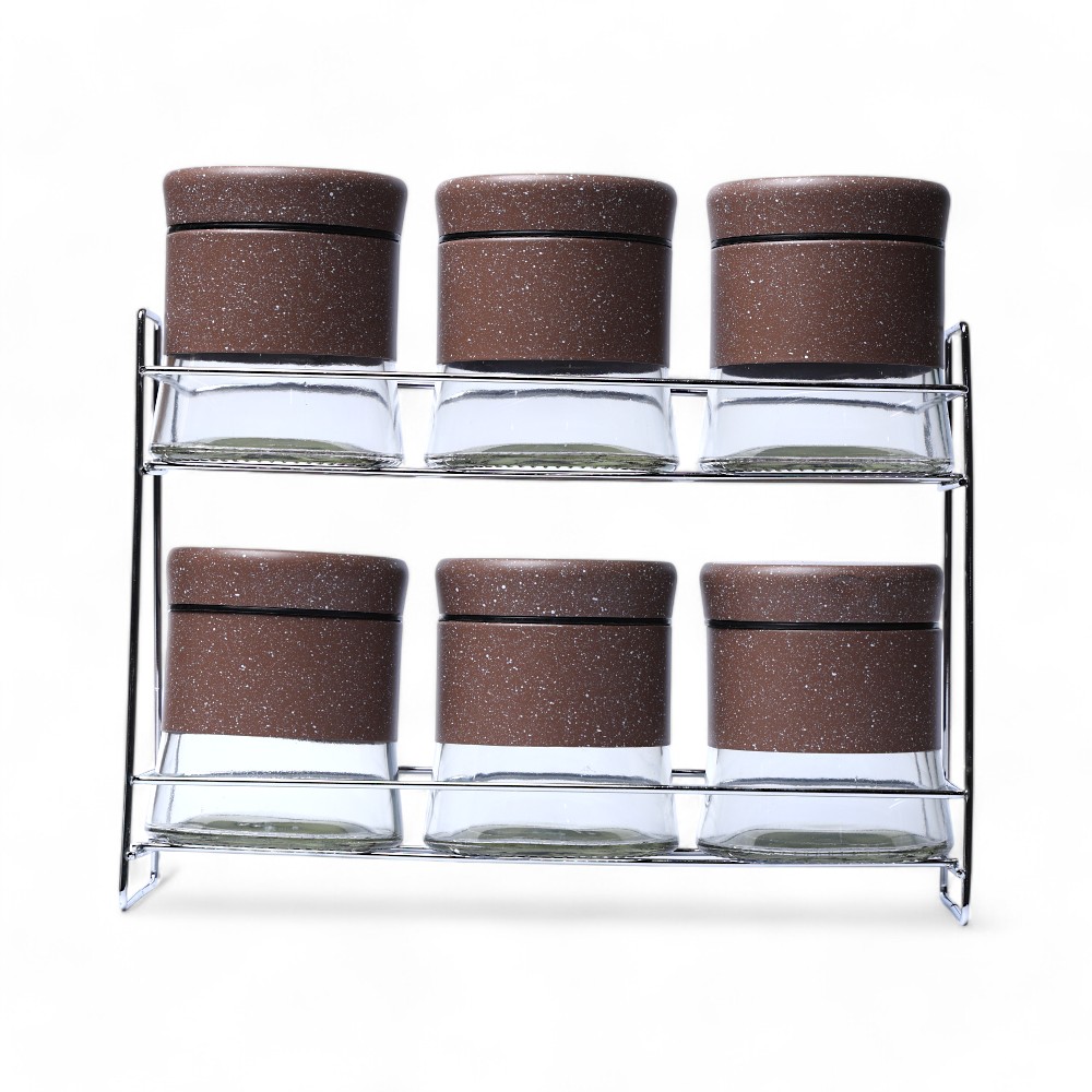 Набор банок стеклянный 6 pcs DB-52-3 Коричневый
