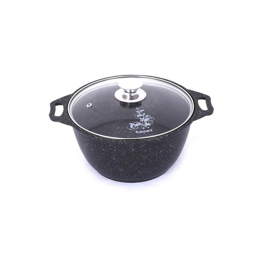 Кастрюля 2л со стек.крышкой АП (темный-мрамор) кмт22а