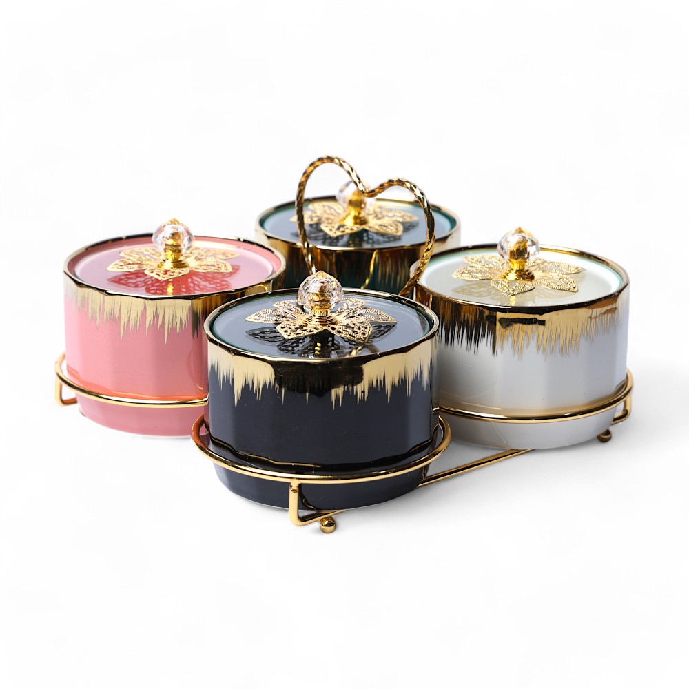 Менажница керамическая 4 pcs QT1008 3 pcs DB-74-100 Разноцветный