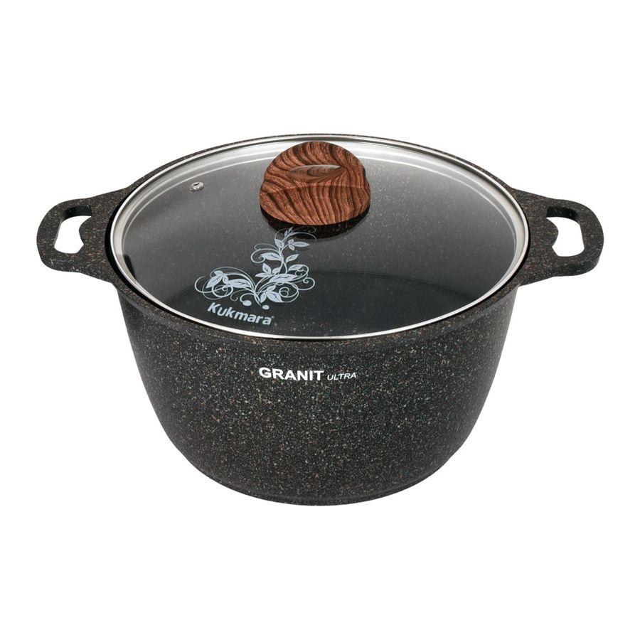 Кастрюля 6л со стеклянной крышкой АП, линия Granit ultra (original) кго62а