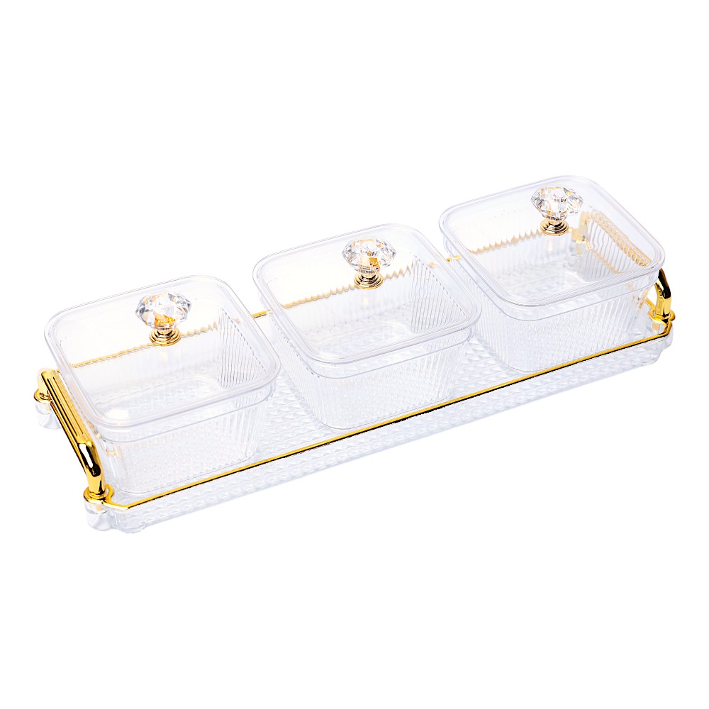 Менажница пластиковая 3 pcs 9623-2 DB-152-30 Прозрачный