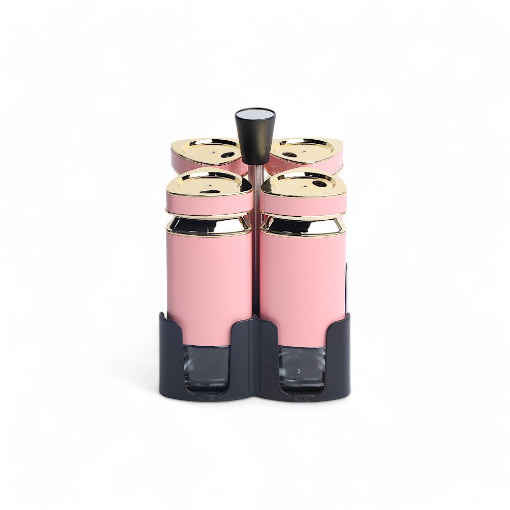 Набор банок стеклянный 4 pcs L1008HJ Классический DB-95-12 Розовый