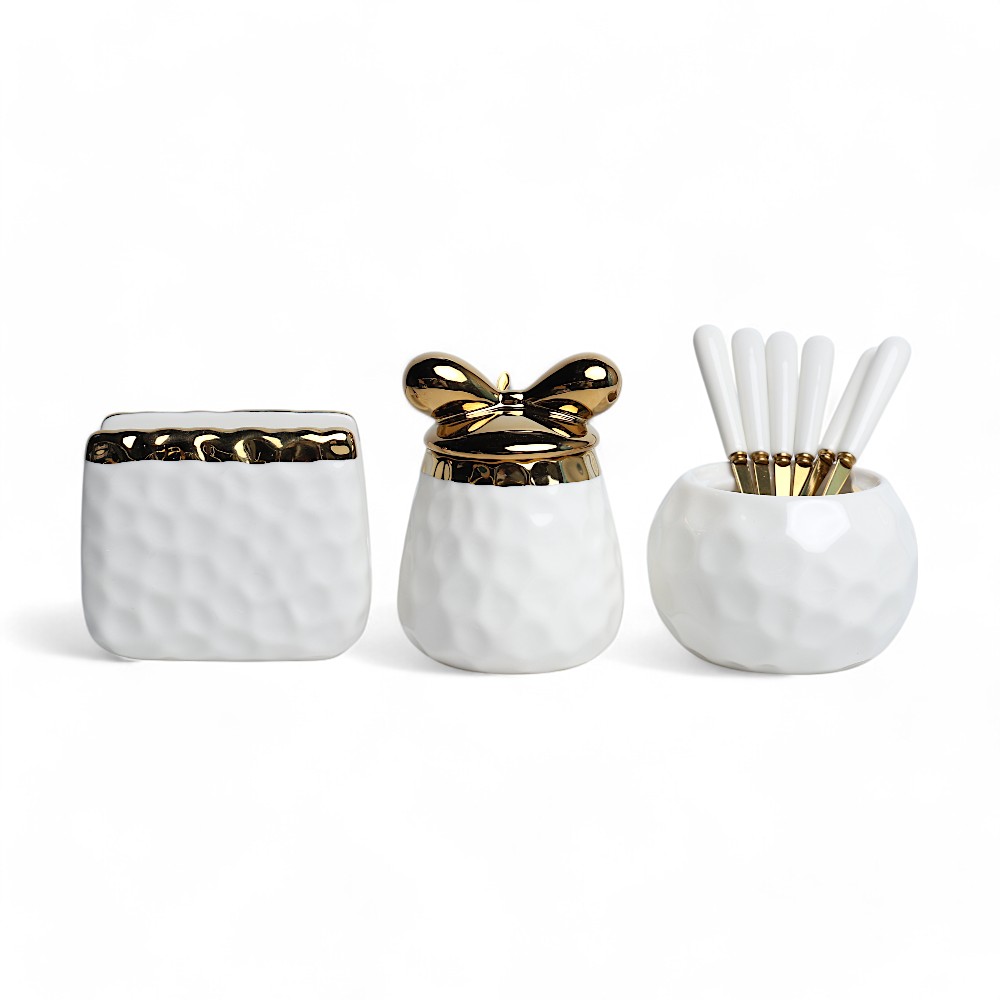 Сахарница набор 3 pcs Home Kitchen ZQ6388 Белый