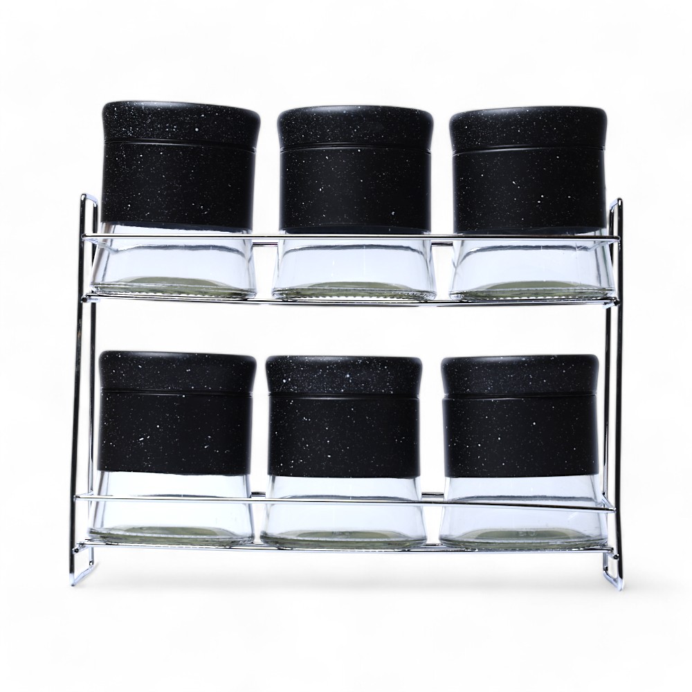 Набор банок стеклянный 6 pcs DB-52-3 Черный