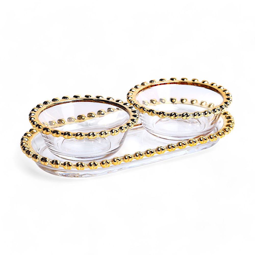 Менажница стеклянная 2 pcs PE03001 DB-94-114