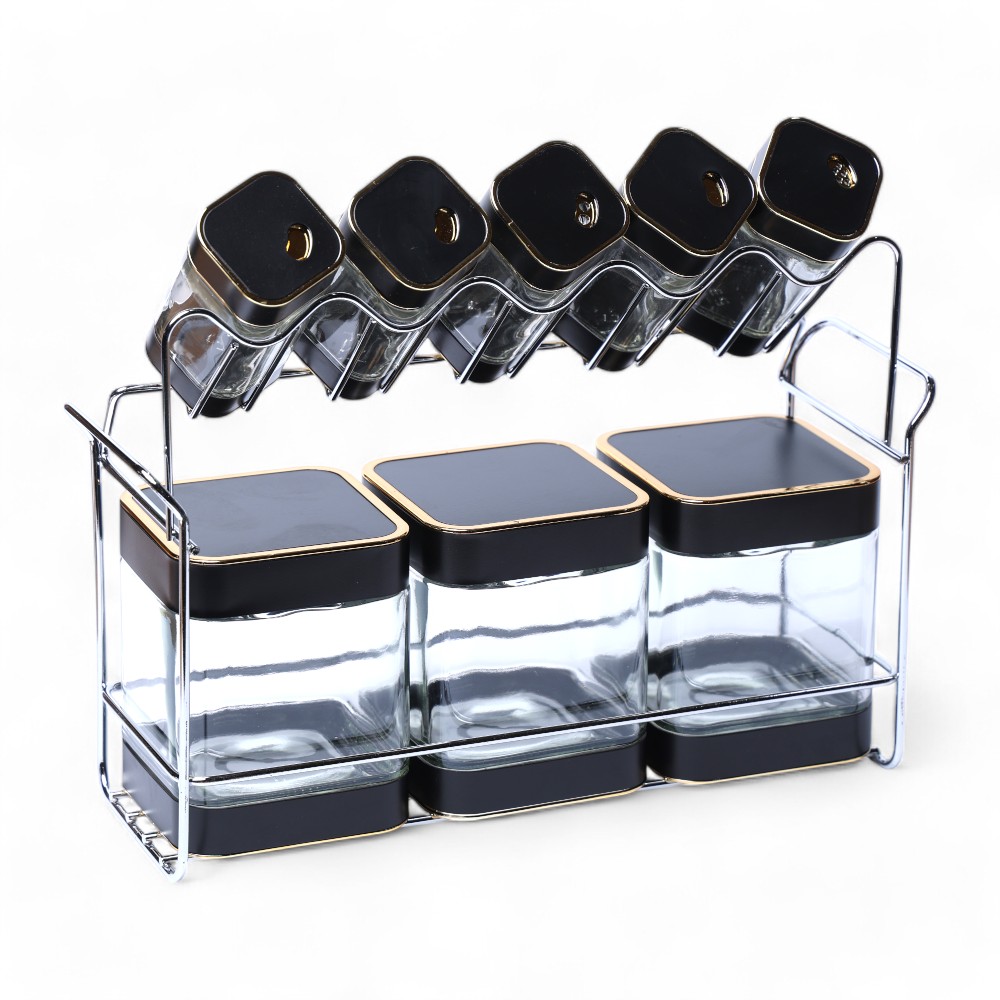 Набор банок стеклянный 8 pcs EW1016MB Классический DB-95-15 Черный