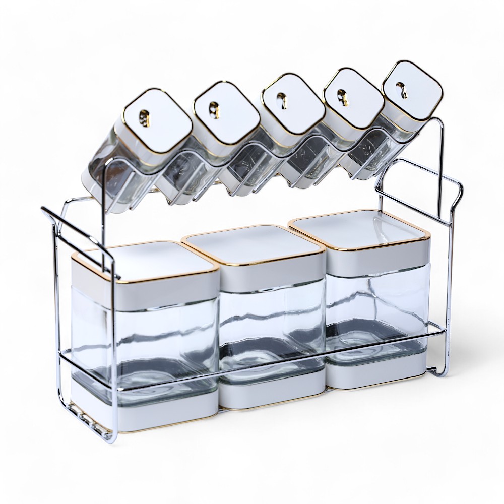 Набор банок стеклянный 8 pcs EW1016OM Классический DB-95-15 Белый