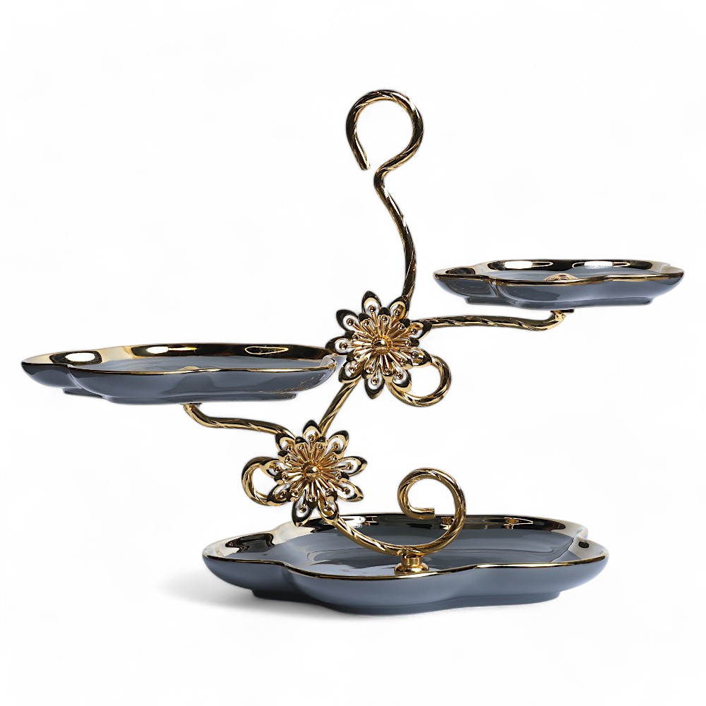 Этажерка керамическая 3 pcs Royal Home R-05 Серый