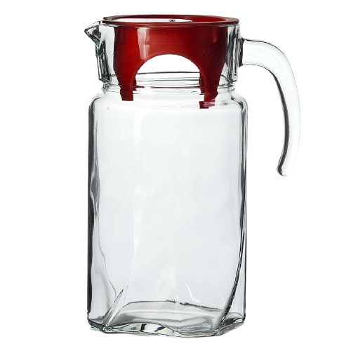 Кувшин с красной крышкой PASABAHCE ЛУНА 43544 6х1
