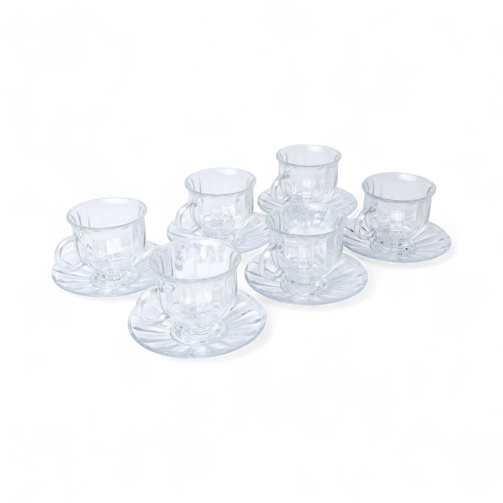 Чашка с блюдцем 12 pcs DB-104-11 Прозрачный