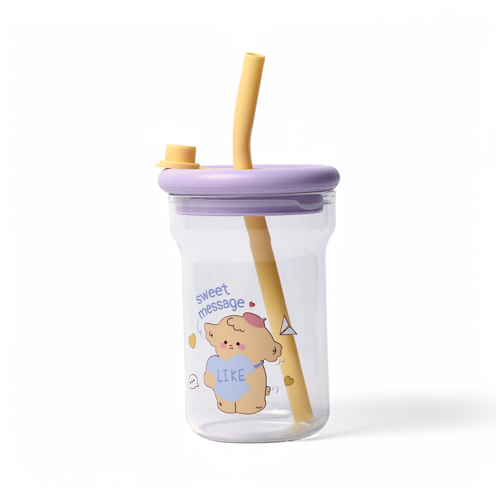 Cтакан стеклянный с трубочкой А 600 мл DB-104-1