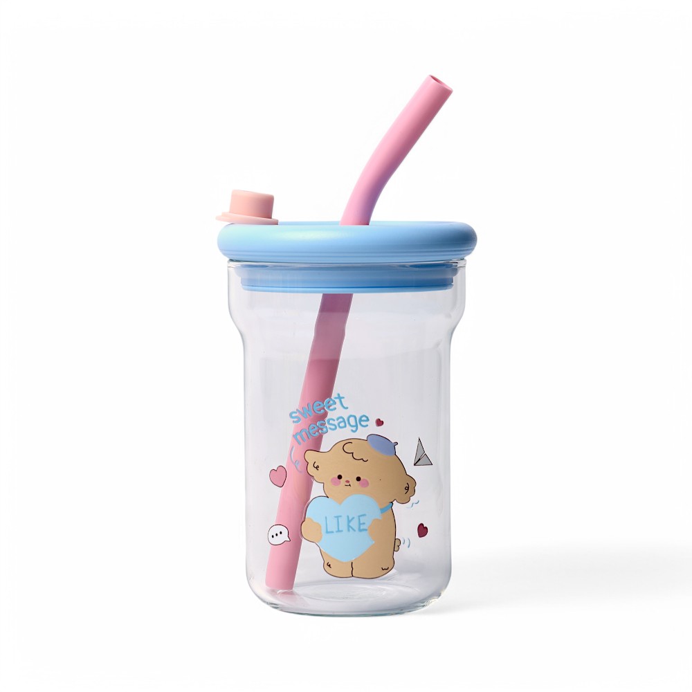 Cтакан стеклянный с трубочкой Д 600 мл DB-104-1