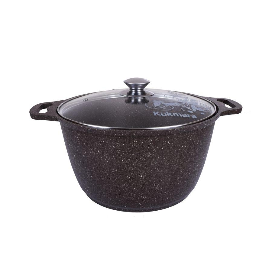 Кастрюля 6л со стек.крышкой АП (кофейный-мрамор) с каробок кмк62-1а