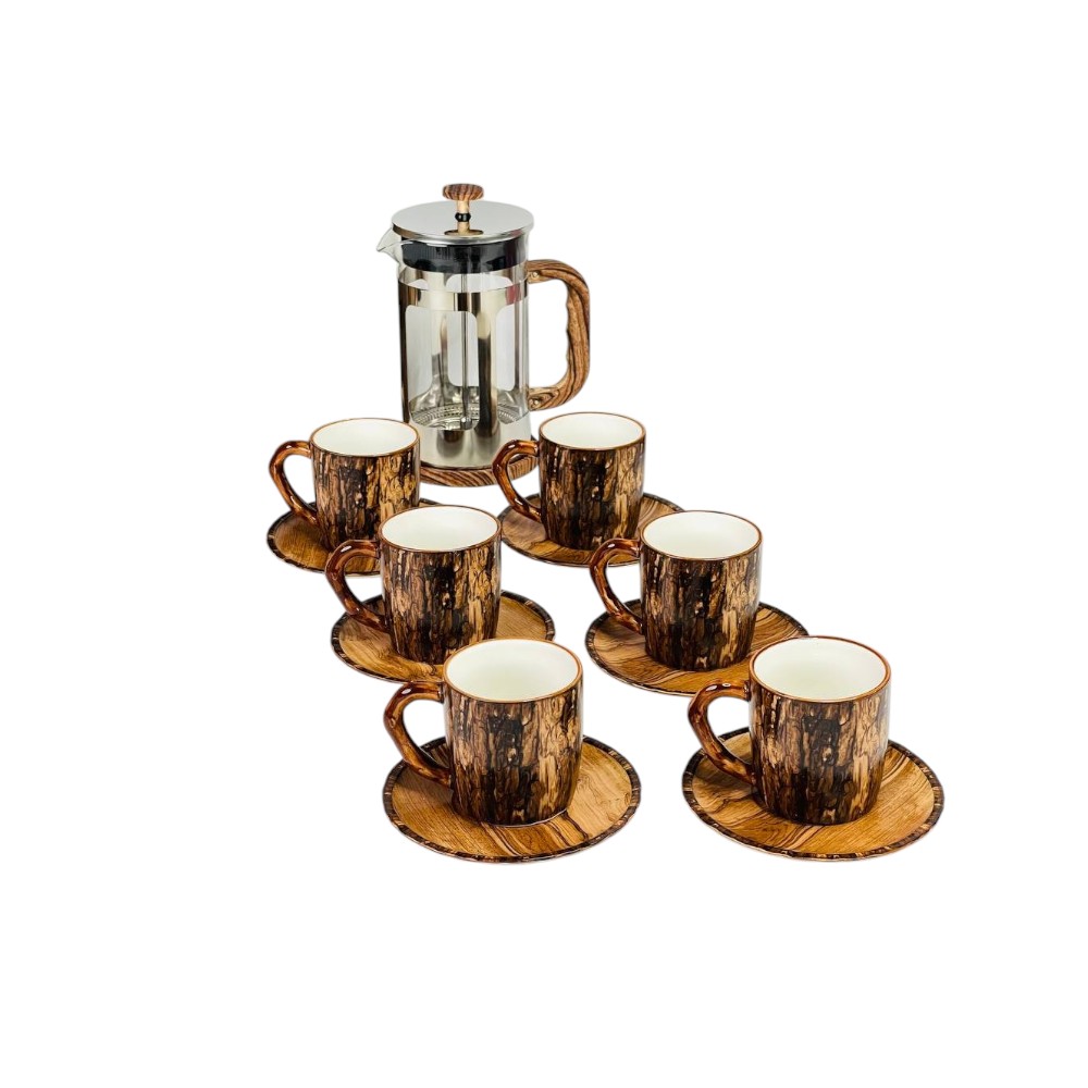 Чашка с блюдцем 12 pcs керамический коричневый LIFE-LL-2D