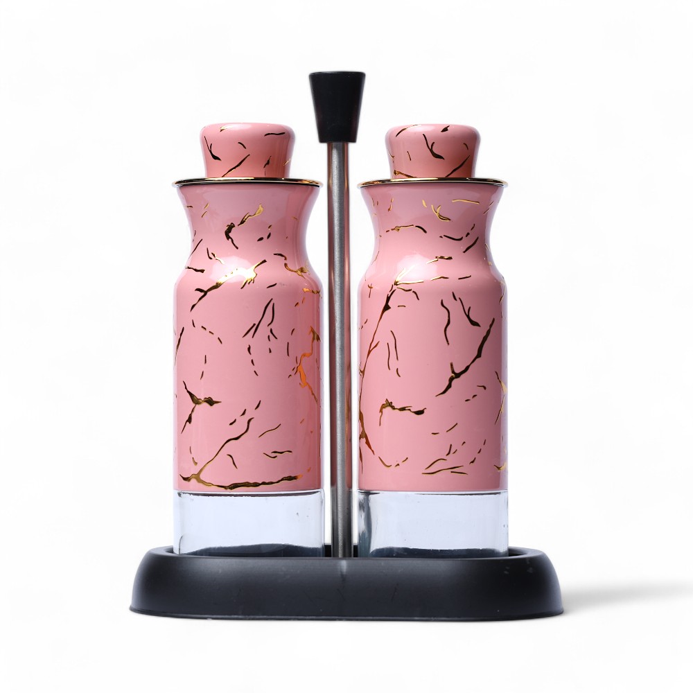 Ёмкость для масло стеклянная 2 pcs Мраморный SV-56-114 Розовый