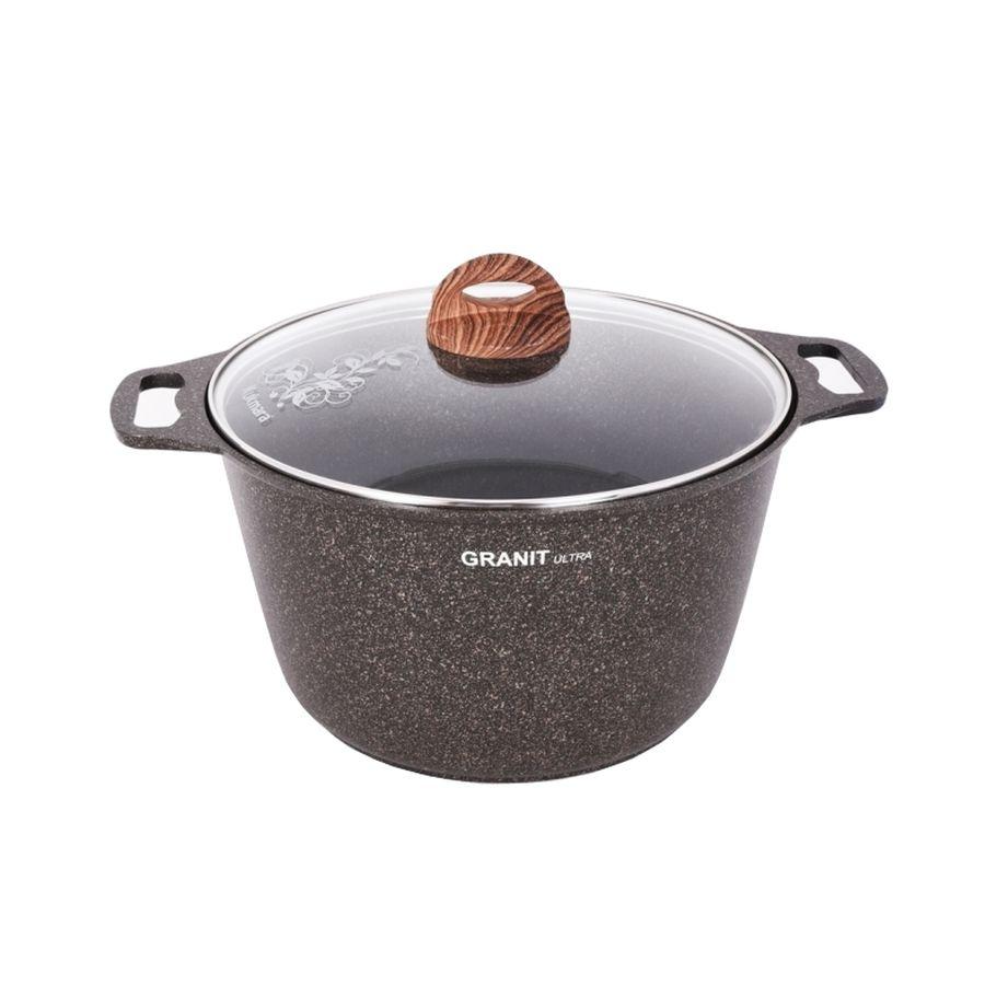 Кастрюля 10л со стеклянной крышкой АП, линия Granit ultra (original) кго102а
