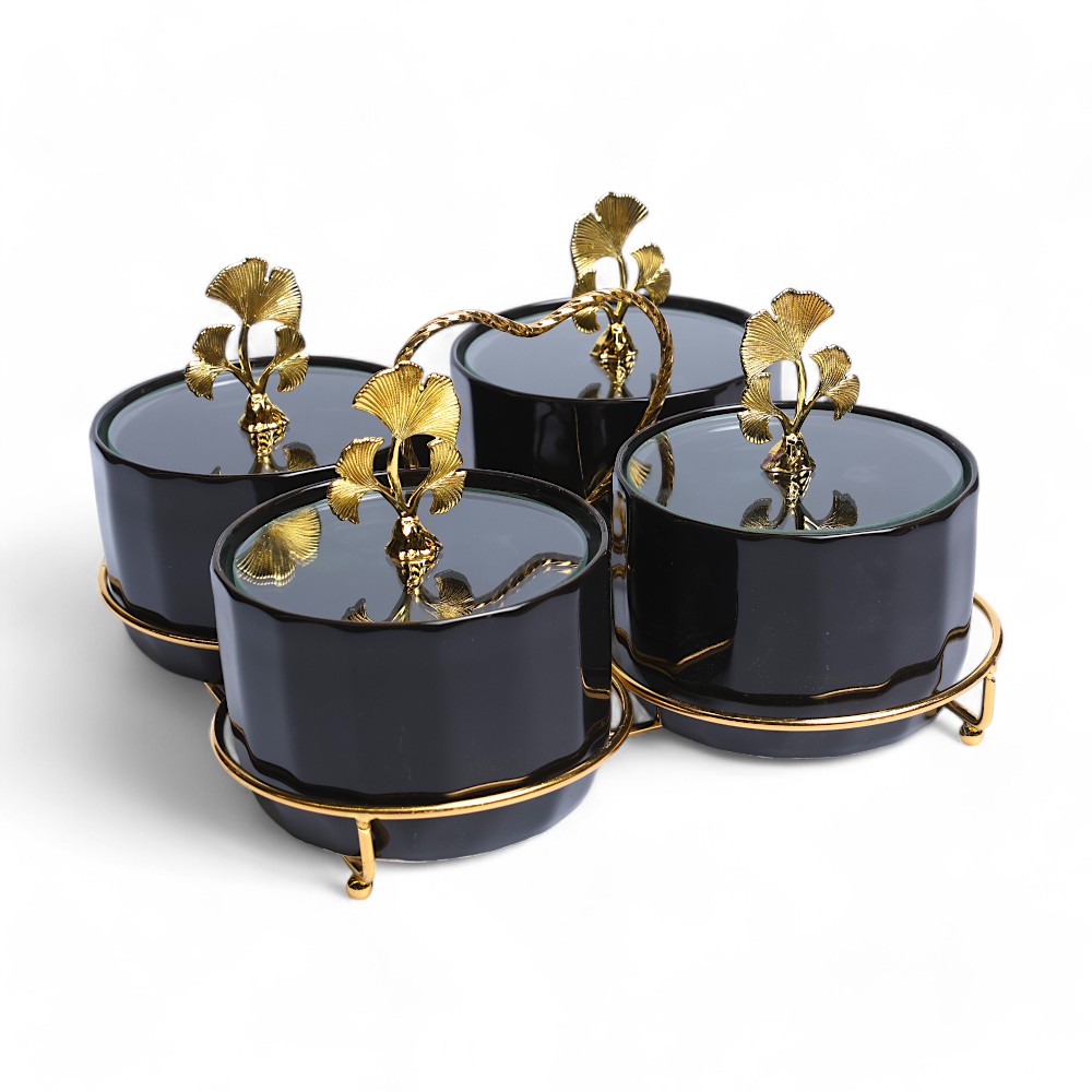 Менажница керамическая 4 pcs C ZQ-3 Черный