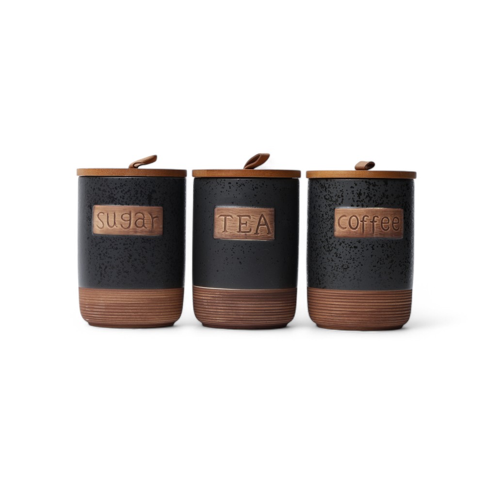 Набор банок для специи 3 pcs GB-91-33 Черный
