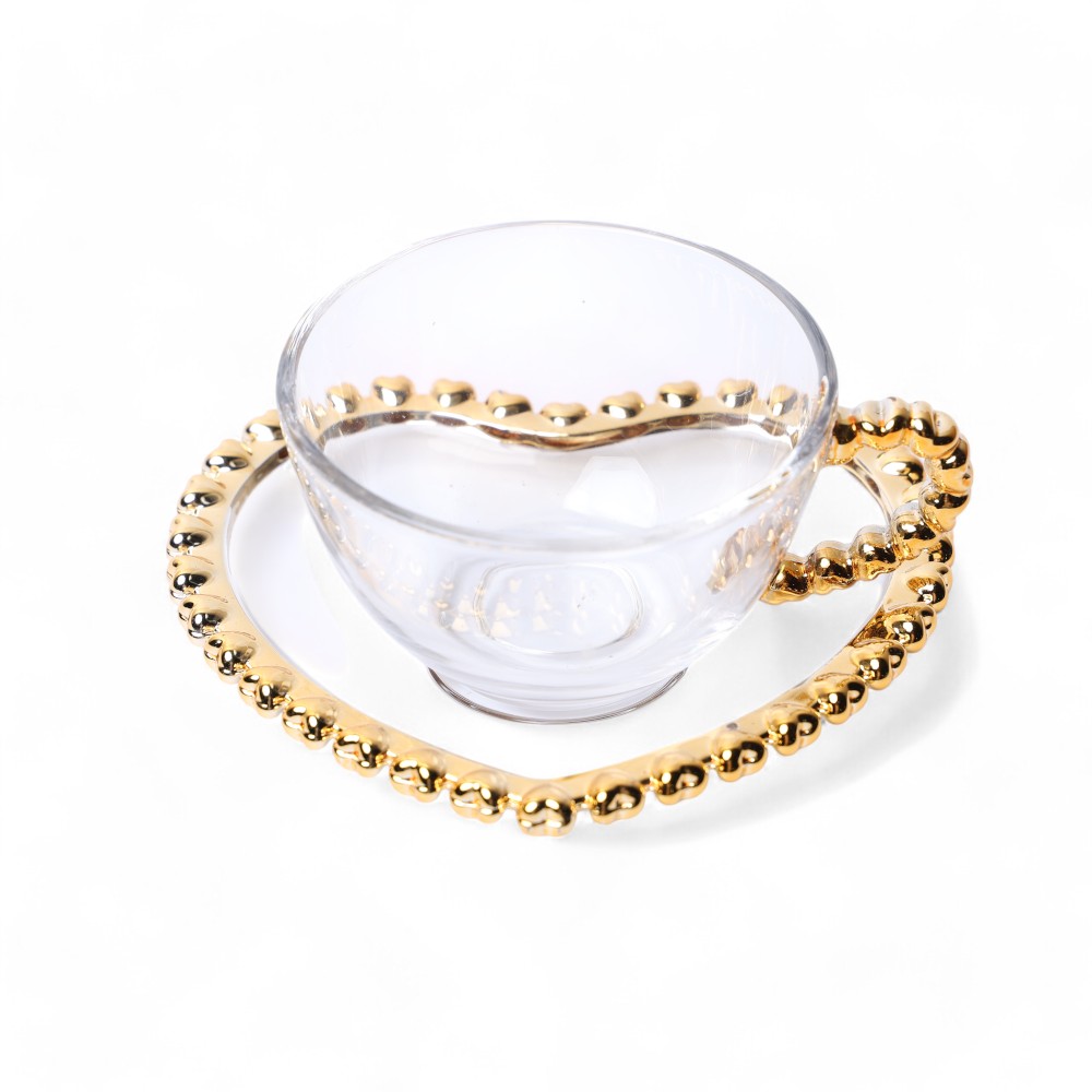 Чашка с бдюдцем стеклянная 2 pcs S12195XX DB-94-9