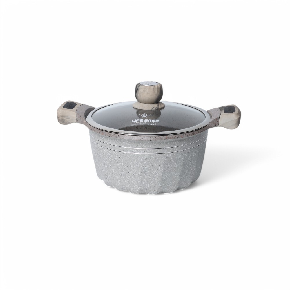 Кастрюля 9,5 л с гранитовый покритией B серый LIFEP2N-32