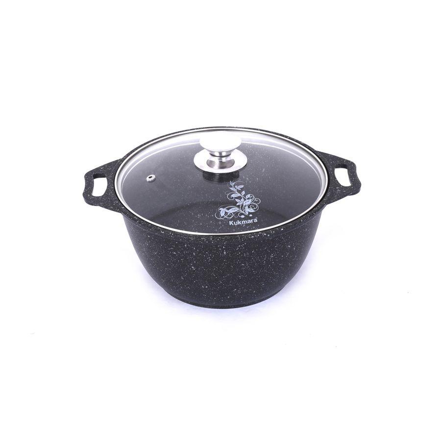 Кастрюля 3л со стек.крышкой АП (темный-мрамор) кмт32а