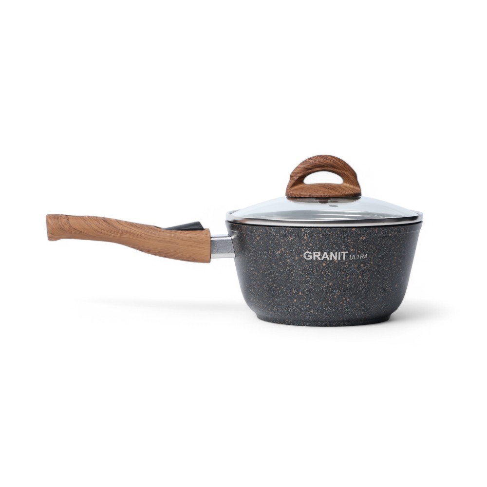 Ковш 1,5л с носиком со съемной ручкой,со стекл. крышкой, АП линия "Granit Ultra" (blue) кг