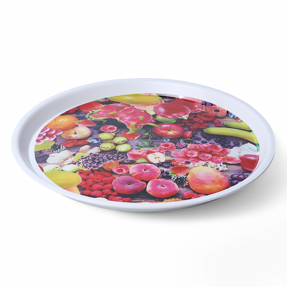 Поднос Пластиковая Круглый Белый