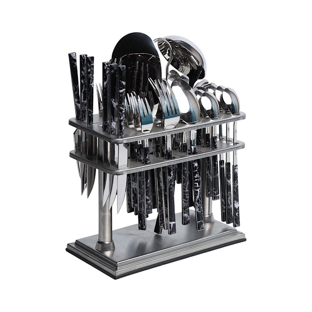 Набор ложек и вилок 38 pcs Черный CUT-38P-2