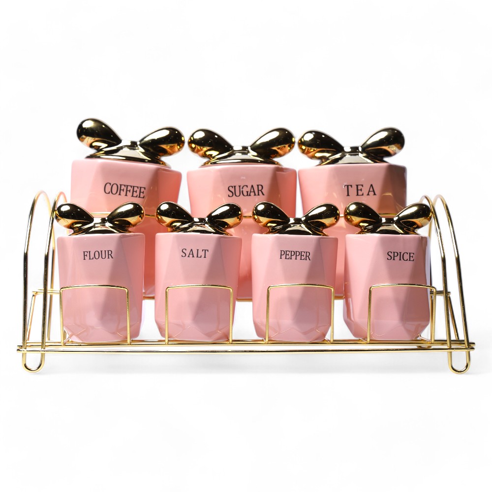 Набор банок керамический 7 pcs JJD521-1 DB-74-49 Розовый